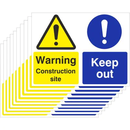 Warning Construction Site Keep Out Signs (10-Pack)