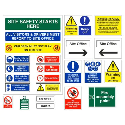 30-Pack Essential Construction Site Safety Signs