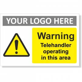 Warning Telehandler Operating In This Area Sign