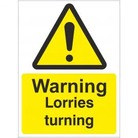 Warning Lorries Turning Sign 