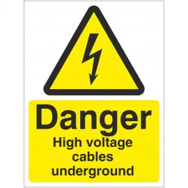Danger High Voltage Cables Underground Safety Sign