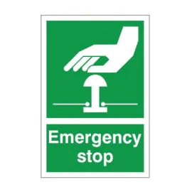  Green Emergency Stop First Aid Sign
