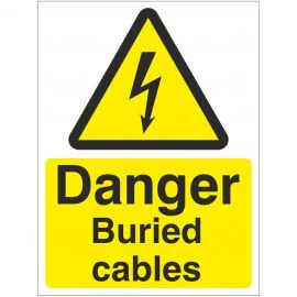 Danger Buried Cables Safety Sign